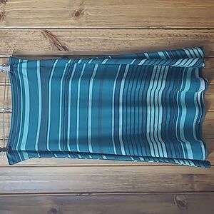 LuLaRoe A-Line Skirt in Green and Black Stripes
